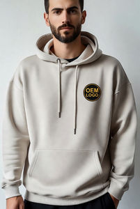 Sudadera con Capucha Extra Grande para Hombre con Logotipo Personalizado, Forro Polar de Fibra de Bambú, Ropa Urbana de Invierno, Sudadera Bordada, Fabricante OEM - Product Image 2