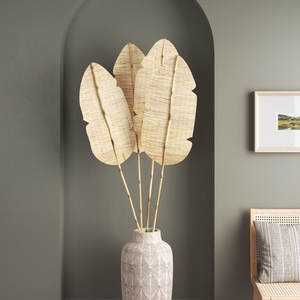 Ensemble de 4 remplisseurs décoratifs tissés pour vase en éventail Sculpture en feuille de palmier Fleurs et plantes séchées Accessoires décoratifs tissés - Product Image 2