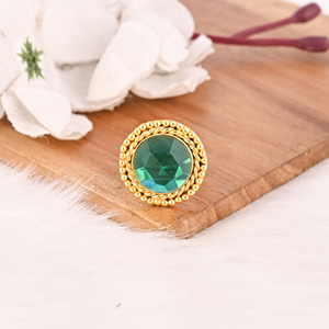 Bague en laiton hydro-apatite de designer, bijoux en pierres précieuses faits à la main pour femmes - Product Image 3