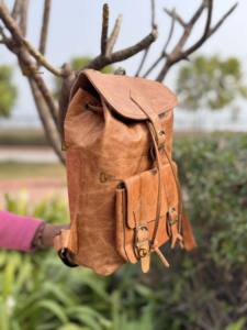 Sac à dos unisexe en cuir véritable, imperméable et multi-usage avec poches élégantes-Produit en vrac en gros - Product Image 3