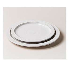 Plato de vajilla blanco segundo 1 cuencos de cerámica chapados platos con personalización acabado brillante utensilios de cocina y vajilla hechos a mano - Product Image 1