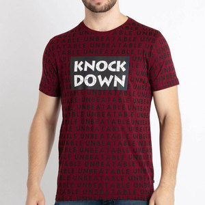 <b>Men's</b> Red <b>Short</b> <b>Sleeve</b> T-Shirt Animal Print Regular Fit O-Neck Casual Terry Fabric Anti-Wrinkle & Breathable - Product Image 2