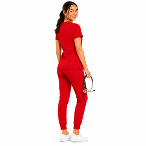 Comfortable Cotton-Polyester Woven Hospital Wear Solid <b>Colour</b> Top Pants Set Premium High Stretch Healthcare Uniform Slim Fit - Product Image 4
