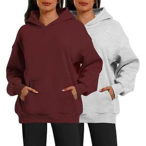 Sudadera con Capucha Oversize Unisex al por Mayor, de Color Liso, de Algodón Afelpado, con Bolsillos, Estilo Casual para Otoño, Ajuste Regular, Tejido de 320g - Product Image 2