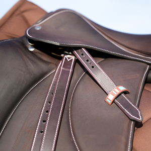 Étriers de cheval en cuir indien de qualité supérieure, personnalisables, équipement d'équitation réglable, boucles en acier inoxydable pour la sécurité - Product Image 4