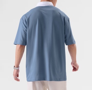 เสื้อเชิ้ตผู้ชายผ้าแคนวาสโพลีเอสเตอร์และผ้าฝ้าย 100% ขายส่ง สีและโลโก้สั่งทำได้ แห้งเร็ว ระบายอากาศดี มีกระเป๋าเสื้อ แขนสั้น สไตล์ลำลอง - Product Image 2