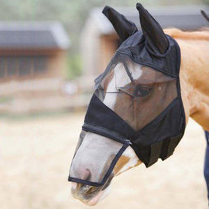 Protector Facial Completo para Caballos, Color Azul, con Protección para las Orejas, Ecológico, de Malla Resistente, Previene Insectos, Protege los Ojos, Personalizable - Product Image 2