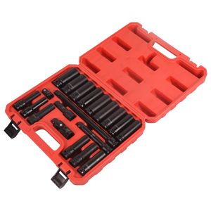 Jeu de douilles à chocs profondes de 1/2 pouce, 20 pièces, avec rallonges et articulations universelles - Product Image 3