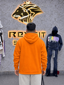 Sweat-shirt à capuche orange pour homme, imprimé « Just Here To Give God Glory », coupe classique, en molleton de coton, style décontracté pour l'automne - Product Image 2