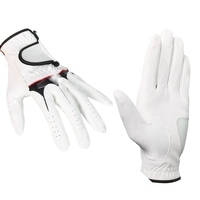 Gant de golf blanc pour main droite en cuir véritable antidérapant avec fermeture auto-agrippante, gant de sport unisexe - Product Image 3