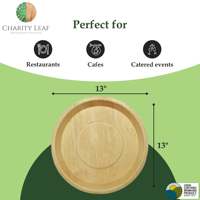 Assiettes jetables rondes et profondes de 13 pouces en feuilles de palmier naturelles biodégradables, vaisselle simple pour dîners et réceptions, 20-40 pièces, 10 plateaux