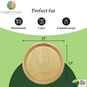 จานใบปาล์มธรรมชาติแบบใช้แล้วทิ้ง ขนาด 13 นิ้ว ทรงกลม ลึก สวยงาม เหมาะสำหรับงานเลี้ยงอาหารค่ำ - Product Image 5