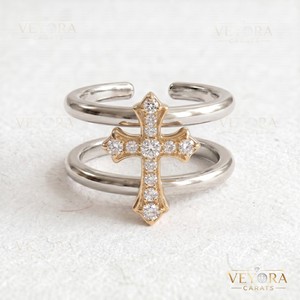 Cubierta Decorativa para Anillo Oura con Diseño Chevron, Hecha con Plata de Ley 925 Sólida y Piedras de Moissanita Pavé para Joyería - Product Image 4
