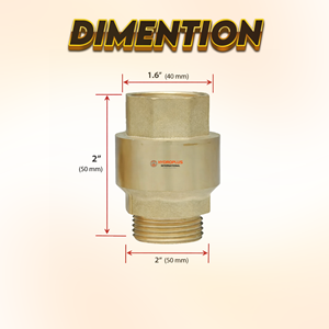 Hydroplus International Brass NRV 1/1.25 Inch Check Valve For Water And Gas Systems Threaded BSP NPT Connection - Product Image 3