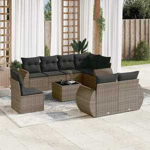Garden <b>Sofa</b> <b>Set</b> Rattan Outdoor Furniture Cushioned Contemporary Design UV Resistant PE Rattan High Density Foam - Product Image 1