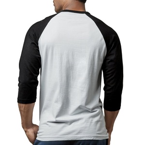 Breathable Athletic Mens Raglan Sleeve T-shirt Quick Dry Two Tone <b>Baseball</b> Tee Workout Activewear Custom Logo Sports Clothing - Product Image 2