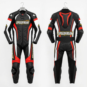 Combinaison de course moto en cuir SpeedFreak 1 pièce - Combinaison de moto sportive pour la course sur circuit - Product Image 2