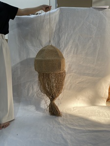 Lámpara de Yute de Diseño Nuevo, Lámpara Colgante Tejida a Mano con Estándar Europeo E27/E24 para Decoración de Hoteles/Hogares - Product Image 6