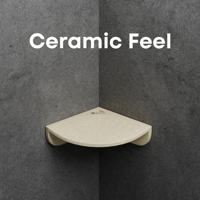 Étagère d'angle murale moderne en résine uréique Terrazzo pour salle de bain, avec porte-savon auto-drainant et plateau de rangement
