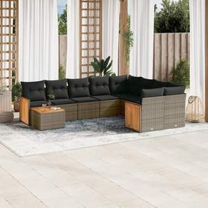Conjunto de Sofás Modulares Medianos de Ratán PE Gris para Jardín, Muebles de Jardín Elegantes - Product Image 1