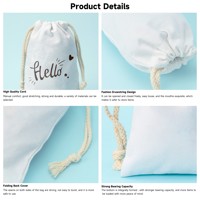 Sac à cordon en coton et toile de mousseline réutilisable, écologique, avec logo personnalisé imprimé, pour cadeaux, chaussures et protection anti-poussière