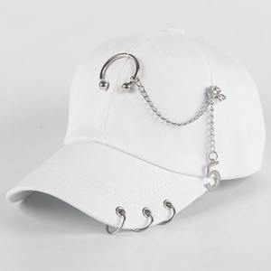 Fashion Cotton Baseball Cap Creative Piercing <b>Ring</b> Hip Hop Caps Adult Casual Solid <b>Adjustable</b> Unisex Snapback Hats - Product Image 2