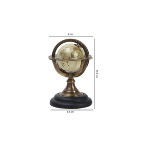 Globe terrestre rotatif en laiton antique, ornement décoratif de table avec support méridien pour la décoration de la maison, du bureau ou de la bibliothèque - Product Image 5