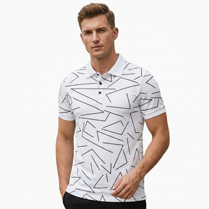 Men's <b>White</b> Geometric Print <b>Short</b> Sleeve for Shirt Casual Breathable Polyester Oxford Fabric Regular Fit Street Style Quick Dry - Product Image 4