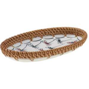 Handmade Natural Rattan Serving Tray Round Bread Serving <b>Basket</b> Tray with Simple Classy Look Best Price Storage <b>Baskets</b> - Product Image 2