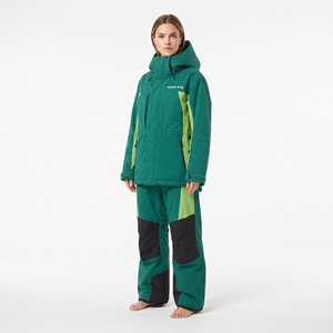 Conjunto de Chaqueta y Pantalones de Esquí Impermeables y Cortavientos para Mujer HAWX EYE, Diseño Color Block Verde y Negro, Ropa de Nieve con Aislamiento Sintético - Product Image 5