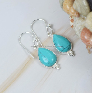 Pendientes de Plata de Ley 925, pendientes en forma de pera, Pendientes colgantes, pendientes hechos a mano, pendientes de mujer - Product Image 2