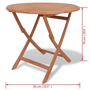 Tavolo da giardino pieghevole in legno di Teak massiccio 33.4 "x 29.9" per uso esterno - Product Image 5