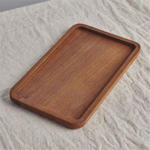 Premium Acacia Wood Serving <b>Tray</b> with Gold Metal Handles <b>Large</b> Rectangular Wooden Ottoman Coffee Table <b>Tray</b> Decorative Platter - Product Image 4
