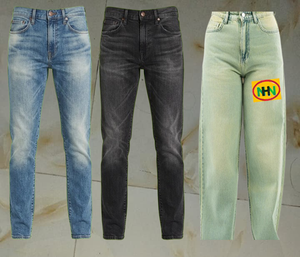 Pantalon Jogger Homme en Denim Pur Lavé Personnalisé Coupe Droite Rétro Formelle Été Automne Imperméable pour Fête - Product Image 1