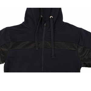 Survêtement Homme Personnalisé Noir à Capuche Entièrement Zippé avec Blocs de Couleurs, Patchwork et Maille Respirante – Ensemble 2 Pièces - Product Image 4