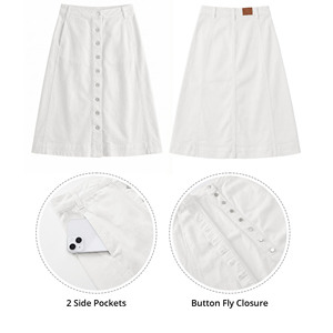2026 Women's <b>High</b> Waist Denim Skirt Breathable Quick Dry Casual Vintage Classic Solid Color Summer Spring Jean Skirt Fashion - Product Image 4