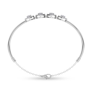 กำไลข้อมือเพชรแล็บเกรดพรีเมียม Galaxy Scattered Sparkle รุ่น Eloise Halo แบบเปิดได้ (1 กะรัต) ทูวี. ทองคำ 18k สำหรับเด็กผู้หญิง - Product Image 2