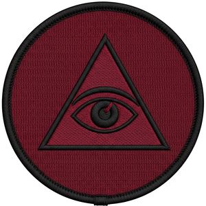 Écusson brodé personnalisé Compas triangulaire maçonnique Bleu marine Badge rond Lettre N blanche Logo carré Écusson de franc-maçon à coudre - Product Image 2