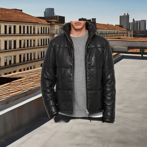 Chaqueta Bomber Deportiva de Primavera para Hombre, Informal, Ligera, Personalizada, Impermeable, de Lona Recubierta, Teñida Lisa, de Cuero PU - Product Image 2