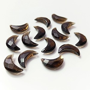 Natural Smoky Quartz Crescent <b>Moon</b> Shape Carved Gemstone 16mm Faceted Briolette <b>Charm</b> For Jewelry Making Wholesale Price Bulk - Product Image 6