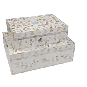 Caja de Joyería Decorativa Hecha a Mano con Diseño Marroquí de Flor de Amor con Incrustaciones de Hueso Ecológica, Decoración para Mesa del Hogar, Año Nuevo - Product Image 1