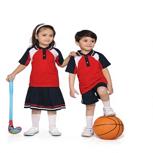 Wholesale Sports Uniform Boys T Shirt With <b>Checks</b> Shorts & Girls T Shirt With <b>Checks</b> <b>Skirts</b> - Product Image 6