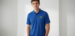 Polo violet personnalisé pour homme, brodé, anti-humidité, à manches courtes, pour le golf, uniforme, tenue décontractée professionnelle, haut de travail - Product Image 5