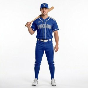 เสื้อเบสบอลทีมฝึกซ้อมแบบเต็มตัว กระดุมติดเต็มตัว ระบายอากาศได้ดี ไซส์ใหญ่พิเศษ ทรงยืดหยุ่น  แบบซับลิเมชั่น - Product Image 3