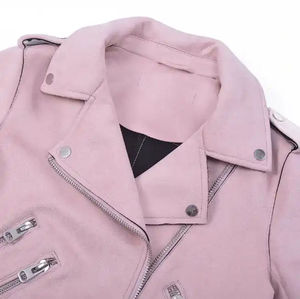 Chaqueta de Motocicleta para Mujer, 100% Cuero Vacuno Genuino, Bordada, Transpirable, con Capucha y Cordón Ajustable - Product Image 5