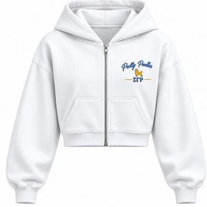 Sudadera con capucha corta de moda para mujer, con cremallera completa, manga larga, estilo casual, ropa de calle, venta al por mayor para damas - Product Image 1