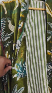 Bata Kimono de Algodón con Estampado de Bloques, Cuello en V, Secado Rápido, Larga, Ligera, para Dama de Honor, Ropa de Dormir de Verano, Talla Única - Product Image 6