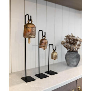 Rustic Bells With Stand Handcrafts Indian harmony Cow Bell Hanging <b>Ornaments</b> Interior Decorative Objects Bell Stand Christmas - Product Image 1