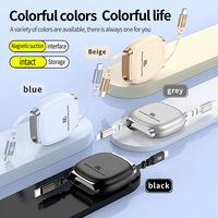 Cable de Carga Rápida Retráctil de 100W Tipo C, Cargador Telescópico para iPhone, MacBook, Laptop, Diseño Pequeño y Portátil