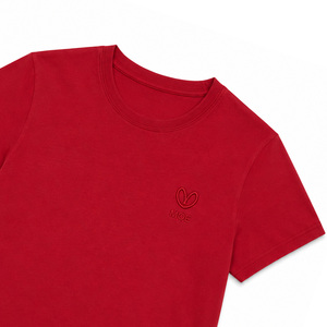 Solid Crop <b>Top</b> Puff Embroidery women's shirt Casual Regular Fit <b>Top</b> All Seasons Knitted Cotton T-Shirt Customizable Branding OEM - Product Image 4